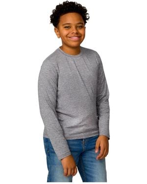 Free Country Boys' Xs -xl Microtech Long Sleeve Shirt - Gray