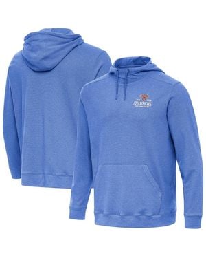 Antigua New York Knicks 2026 Nba Finals Champions Wordmark Cloud Hoodie - Blue