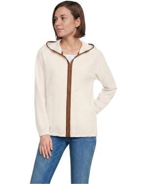 Lands' End Anyweather Raindefense Fleece Full Zip Jacket - Natural