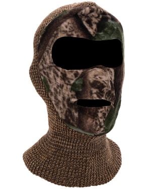 Muk Luks Quietwear Knit And Fleece Patented Mask - Brown