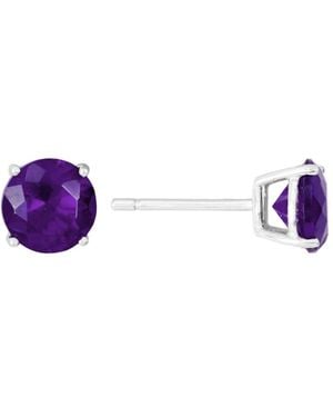 Macy's Cubic Zirconia 7mm Prong Stud Earrings - Purple