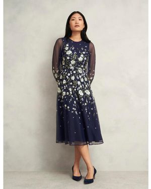 sachin and babi light blue dress Hobbs Petite Tia Floral Dress, Midnight/Multi main image 1