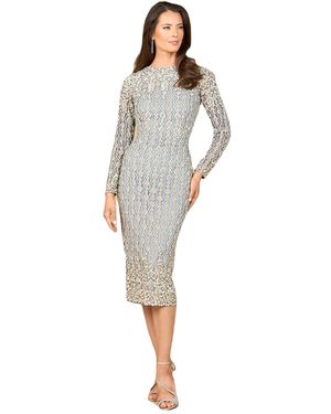 Lara Beaded Midi Dress - Gray