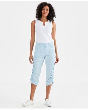Style & Co. Mid-rise Cargo Capri Pants - Blue