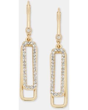 DKNY Pave Shaky Link Drop Earrings - White