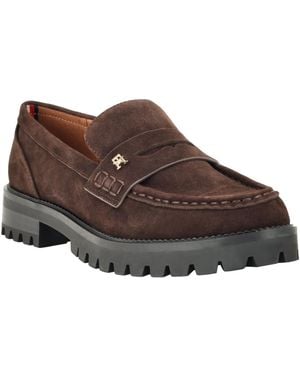 Tommy Hilfiger Yesen Lug Sole Penny Loafers - Brown