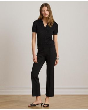 Ralph Lauren Twill Flare Ankle Pants - Black
