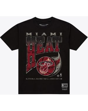 Mitchell & Ness Miami Heat Evergreen Graphic Crew Neck T-shirt - Black