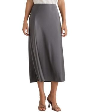 Reiss Sofia Silk Slip Skirts - Gray