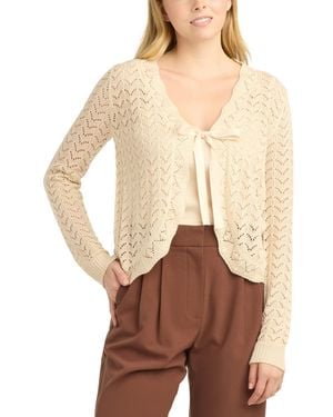 Bcx Tie-front Bolero Sweater - Natural