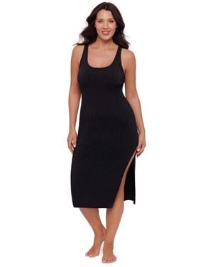 S3 Apparel Rib Swimsuit Coverup Dress - Black