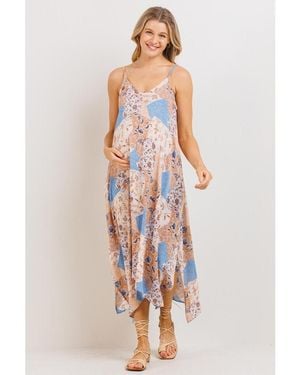Hello Miss Maternity Floral Midi Dress - White
