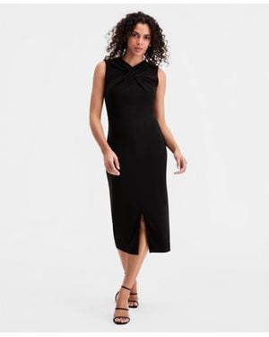 Sam Edelman Crossover-neck Sheath Dress - Black