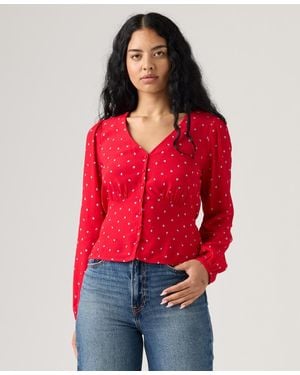 Levi's Dolores Long Sleeve Blouse - Red
