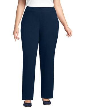 Lands' End Starfish Mid Rise Straight Leg Pants - Blue