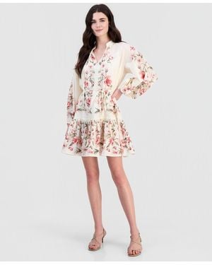 Sam Edelman Cotton Placed-print Mini Dress - White
