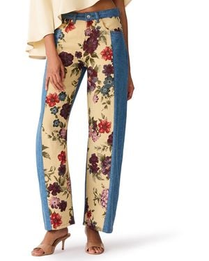 Steve Madden The Sydnee Floral Non-stretch Wide-leg Jeans - Multicolor