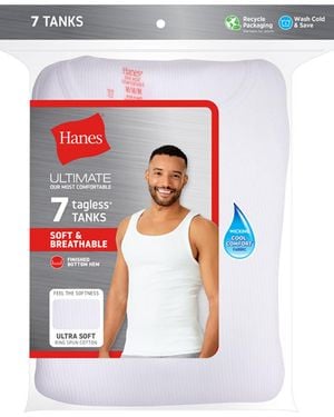 Hanes Ultimate Comfortsoft 7-pk. Moisture-wicking Cotton Tanks - White