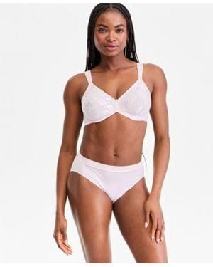 Wacoal Awareness Full Figure Seamless Underwire Bra B Smooth High Cut Brief Underwear - White