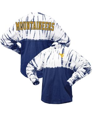 Spirit Jersey West Virginia Mountaineers Tie-dye Long Sleeve Jersey T-shirt - Blue