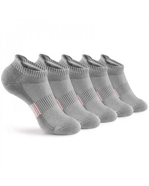 Gallery Seven Ankle Socks 5-pairs Cushioned And Breathable For Running And Casual Wear - Gray