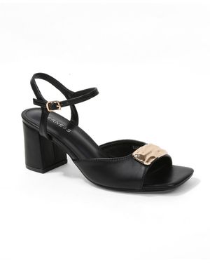 BERNESS Kade nugget Accent Block Heel Sandals - Black