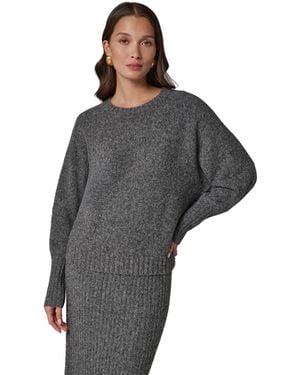 Donna Karan Drop-shoulder Loose-fit Crewneck Sweater - Gray