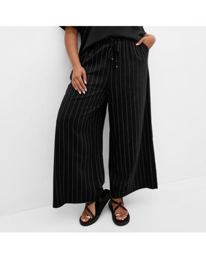 City Chic Kelly Stripe Pant - Black
