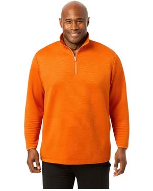 Kingsize Dot Texture Performance 1/4 Zip - Orange