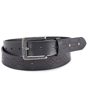 Old Trend Daisy Blossom Leather Belt - Gray