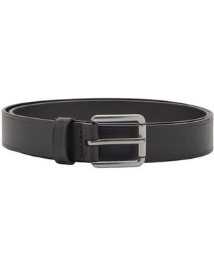 Mango Square Buckle Leather Belt - Brown