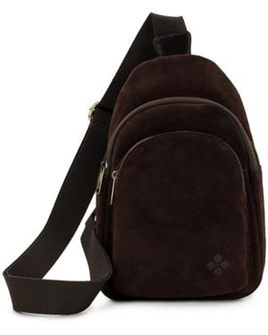 Patricia Nash Melle Mini Suede Leather Sling Handbag - Black