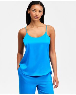 BarIII Satin Scoop-neck Cami - Blue