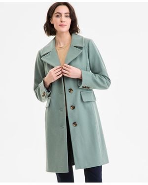 Anne Klein Single-breasted Walker Coat - Green
