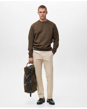 Mango Regular-fit Cotton Sweatshirt - Brown
