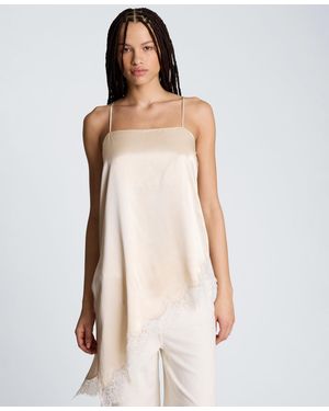Kenneth Cole Asymmetric Lace Hem Tunic - Natural