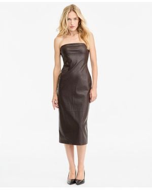 BarIII Strapless Faux-leather Midi Dress - Multicolor