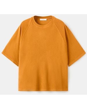 Mango Terry Cotton Sweater - Orange