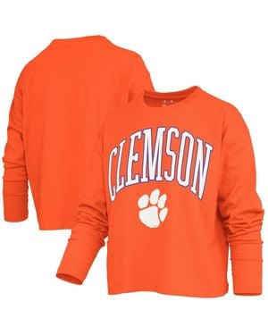 Pressbox Motley Boxy Burnout Long-sleeve T-shirt - Orange