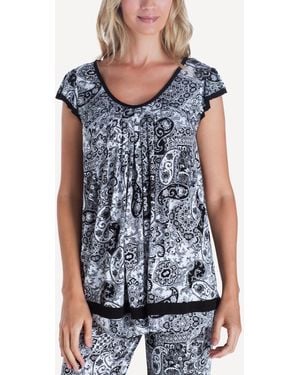 Ellen Tracy Yours To Love Short Sleeve Top - Blue