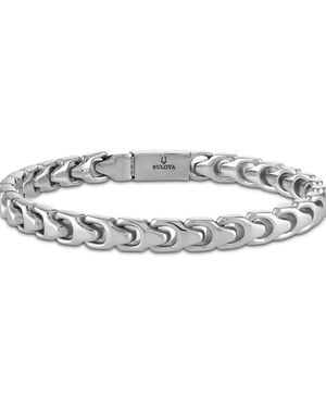 Bulova Stainless Steel Link Bracelet - Metallic