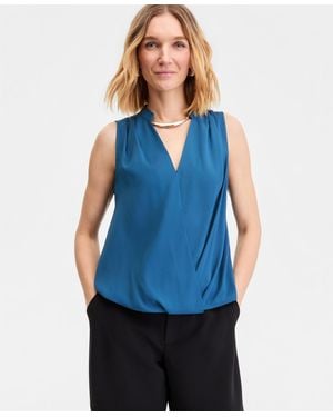 INC International Concepts V-neck Sleeveless Top - Blue