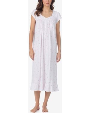Eileen West Sweetheart Neck Cap-sleeve Nightgown - White