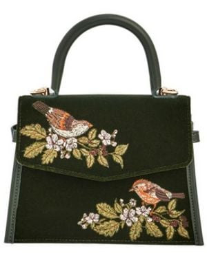 Fable England Eliza Wren Embroidered Top Handle Bag - Black