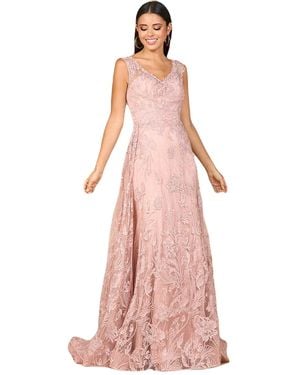 Lara Overskirt Lace Fitted V - Pink