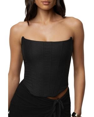JLUXLABEL Fenix Reversible Linen Corset - Black