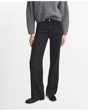 Mango Danila High-waisted Wide-leg Jeans - Gray