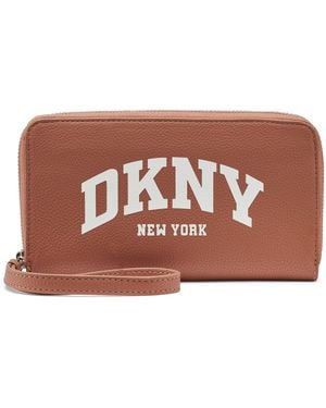 DKNY Hadlee Zipper Around Wallet - Brown