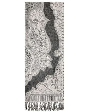 Olsen Ornamental Paisley Scarf - Black