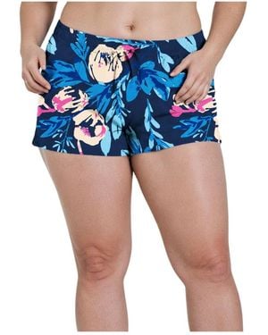 Calypsa Plus Size 2"-3" Board Shorts - Blue